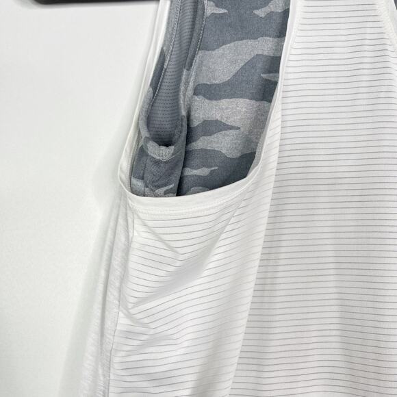 Athleta Girl XLarge 14 Tie Breaker Tank Top Camo Gray White Double Layer Active - Picture 11 of 14
